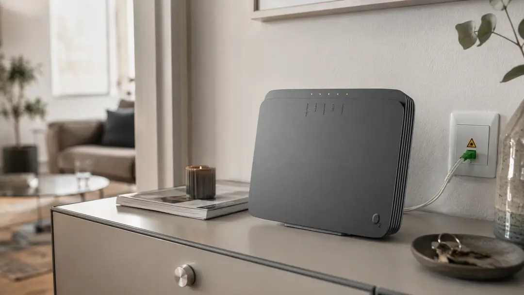Freie, zentrale Aufstellung verbessert die WLAN-Ausbreitung. Ein Router, der optisch in den Wohnraum passt, landet seltener im Schrank oder hinter Möbeln.